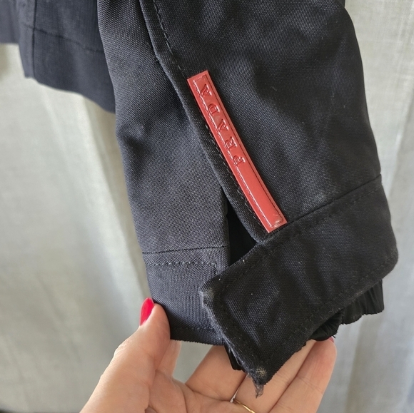 Prada Black Nylon Button Up/Zipper Utility Jacket Shacket Fur Lined Size 6 - Picture 6 of 10